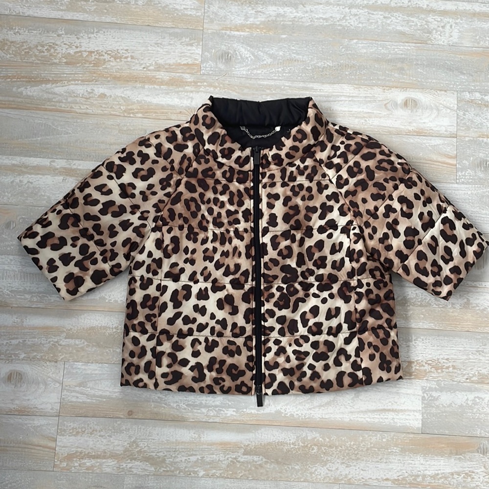 Womens Chicos Black Label Animal Print Jacket size 1